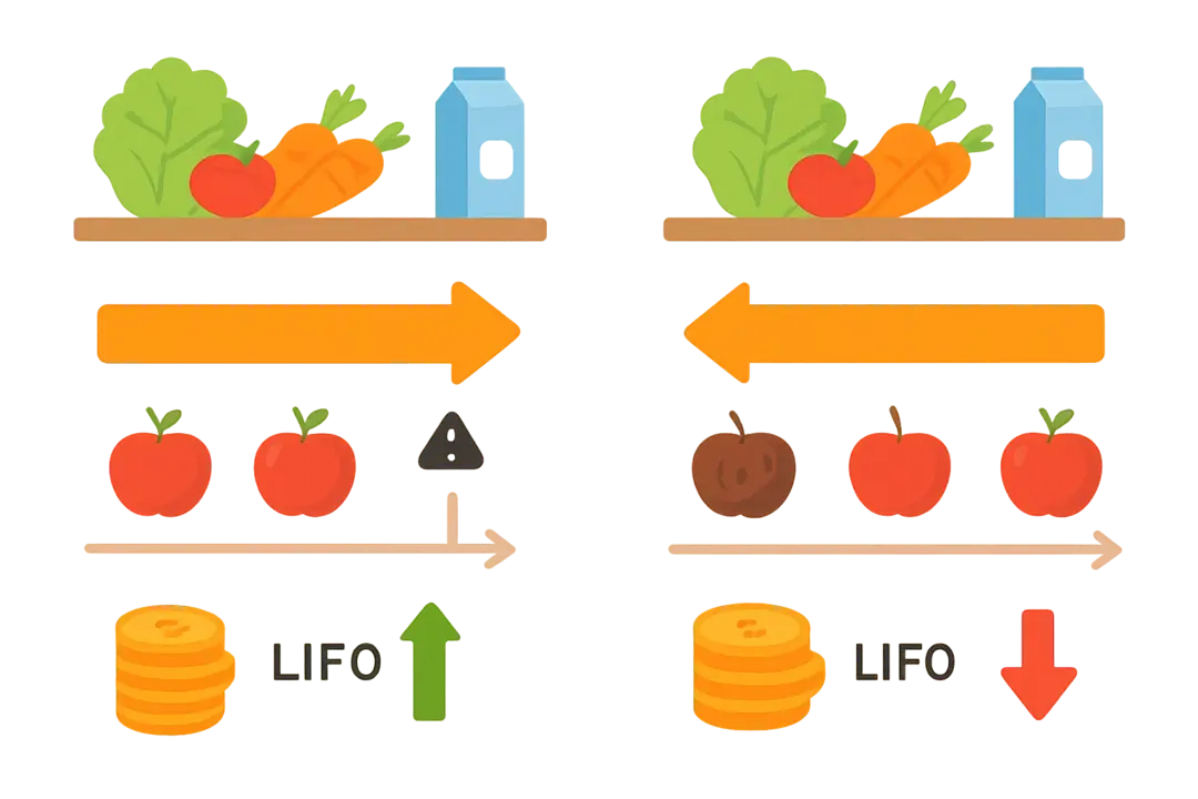 Comparing FIFO (First-In-First-Out) and LIFO (Last-In-First-Out) for Perishables