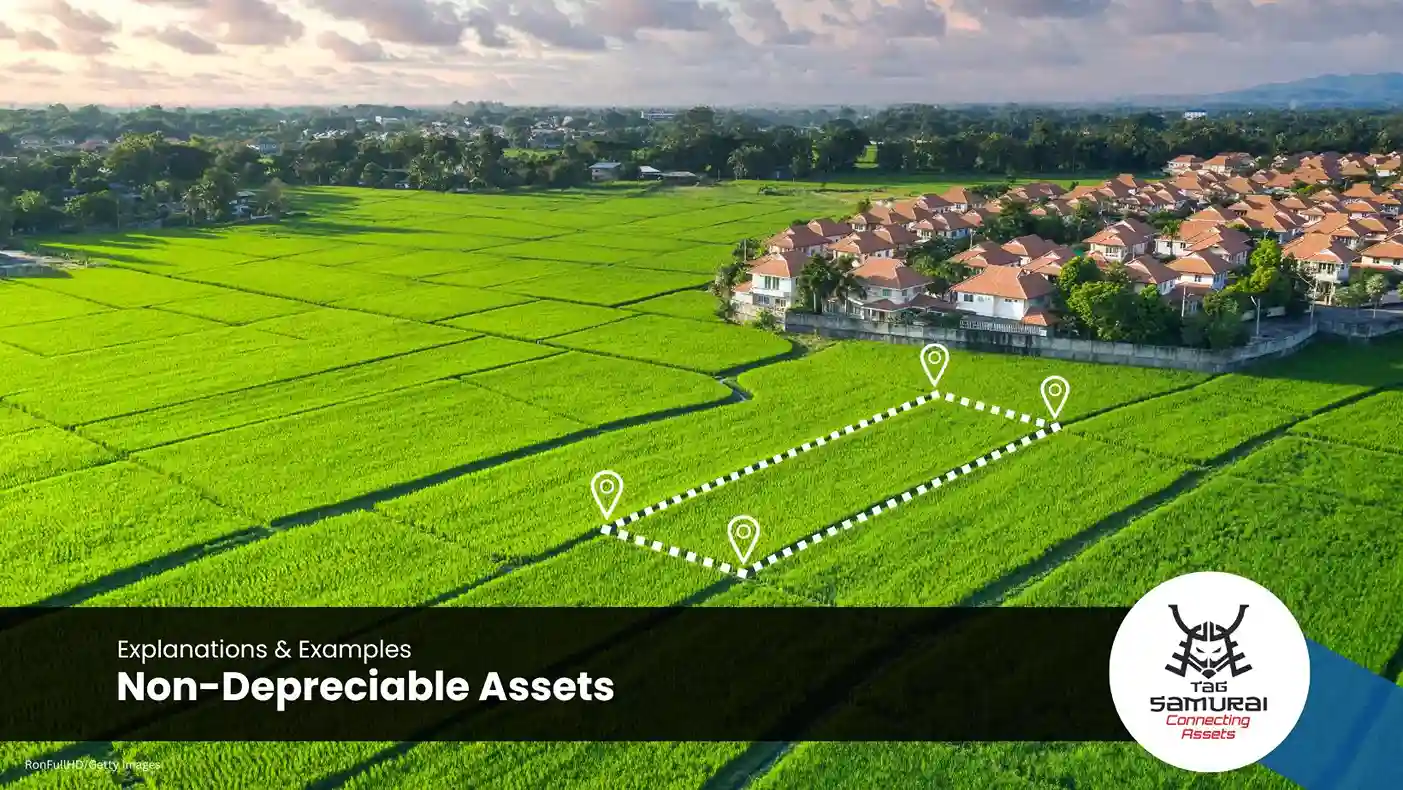 Land plot in aerial view. One example of asset that cannot be depreciated.